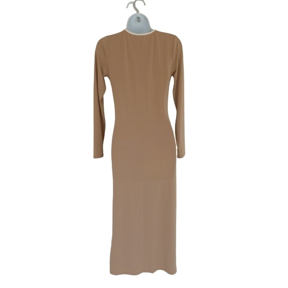 Abercrombie & Fitch White Nude Cut Out Slit Dress Small NWT - Picture 5 of 6